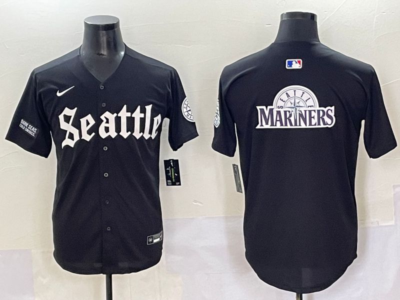 Men 2025 Seattle Mariners Blank black Five generations Joint Name Nike MLB Jersey style 26->seattle mariners->MLB Jersey